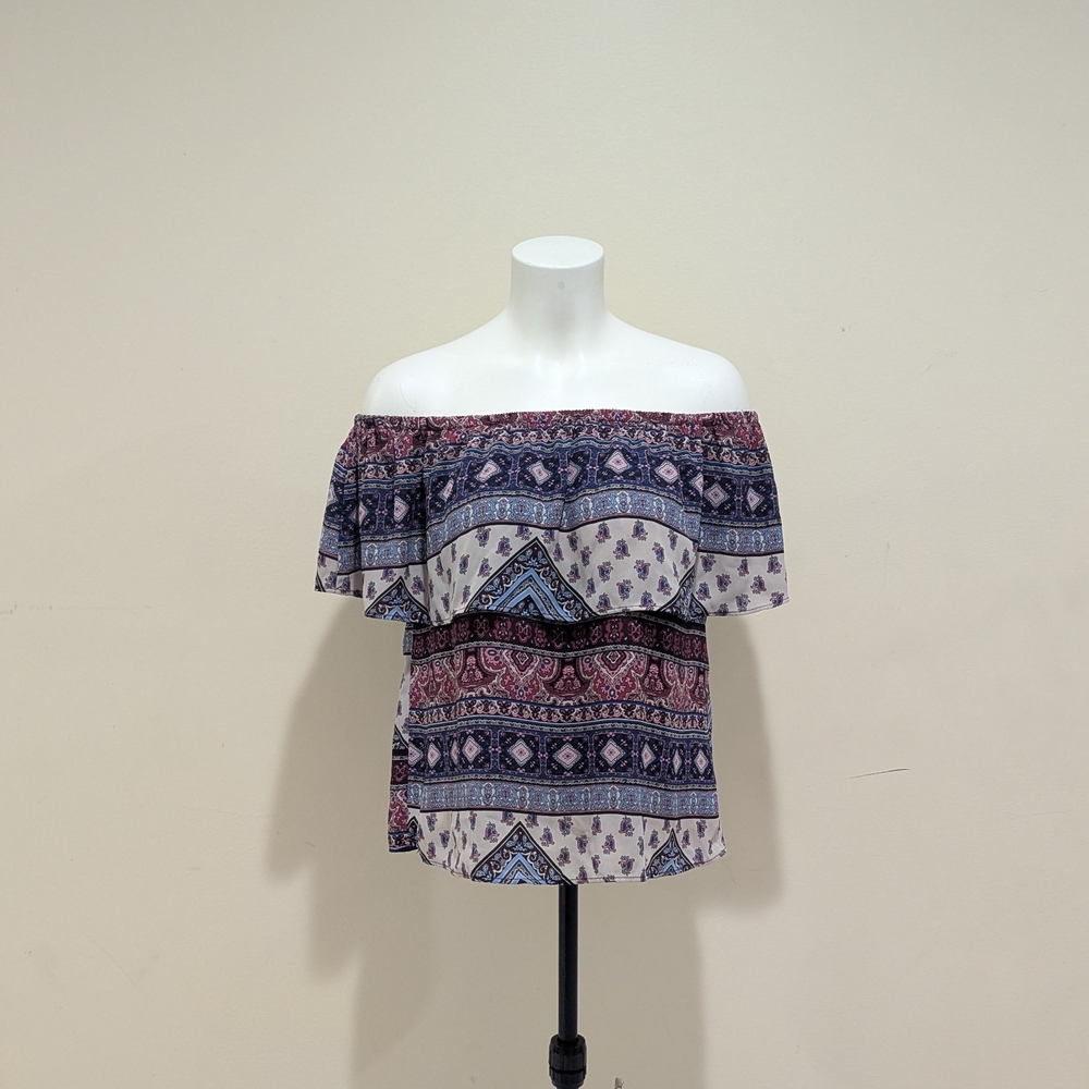 Women's Off-Shoulder Bohemian Top - Multicolor